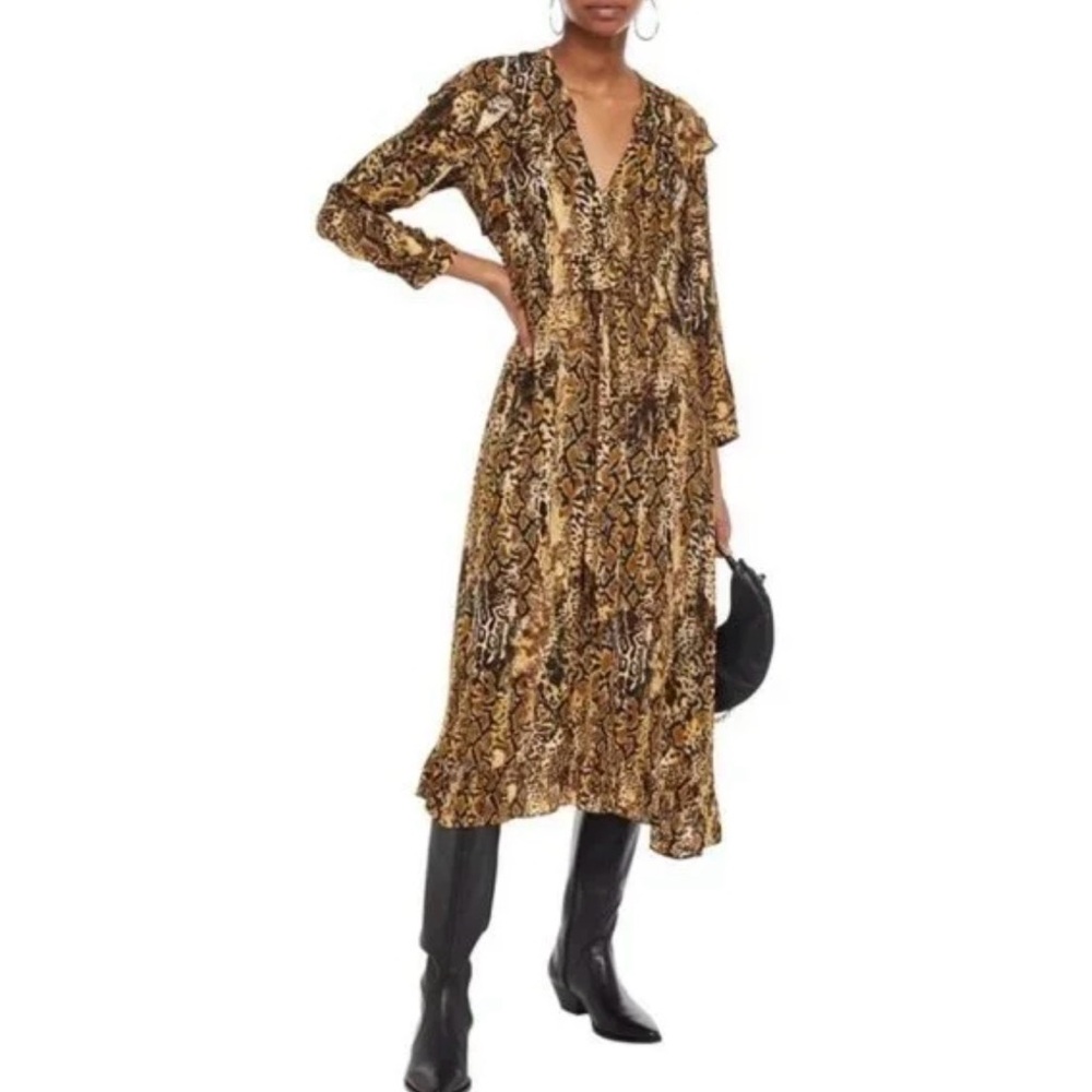 ba&sh Animal Print Dress - Brown and Black